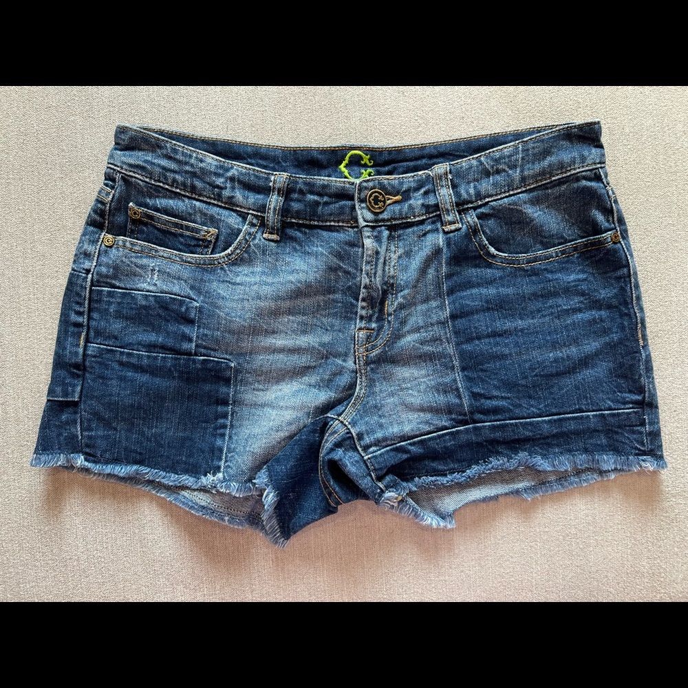 Patchwork C Wonder denim cut off shorts